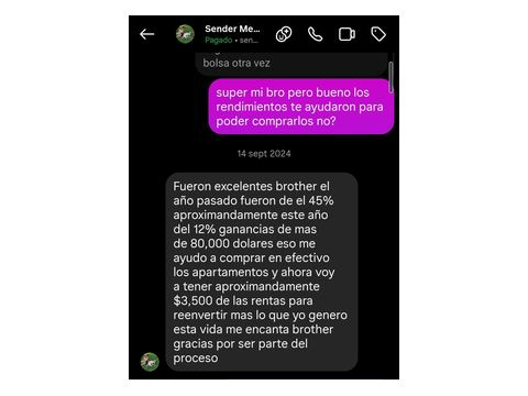 Testimonio real de Sender: más de 80 mil USD de ganancia